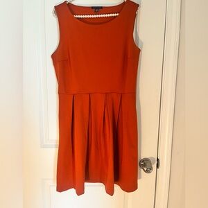Tommy Hilfiger Orange Pleated Mini Dress